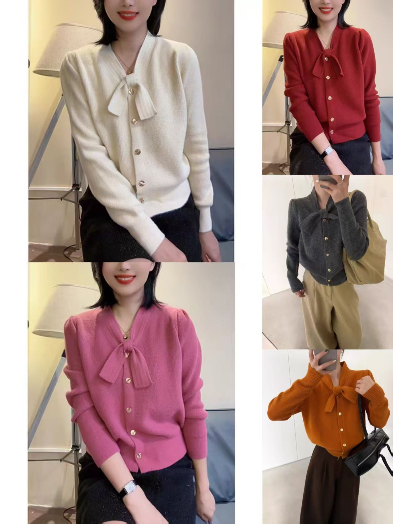 French-style Luxe Lace-up Sweater For Women