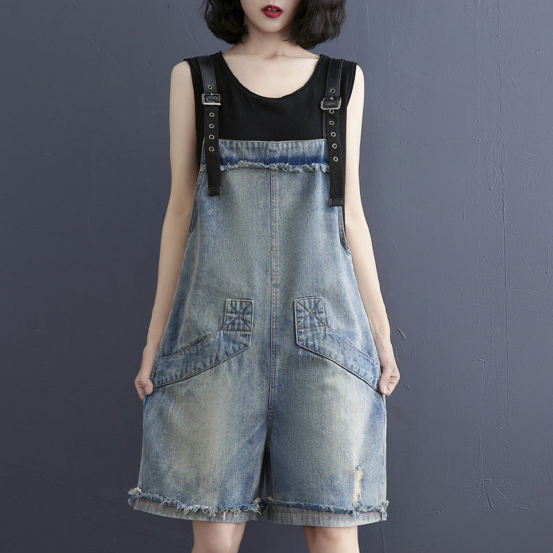 Baggy Wide Jean Suspenders