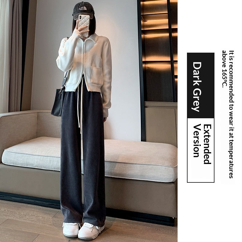 High-waisted Straight-leg Drapey Knit Lounge Pants