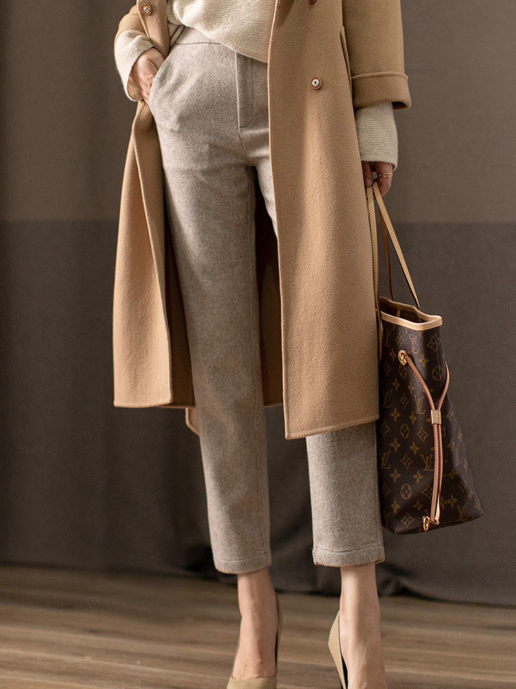 Woollen Straight Leg Suit Harlan High Waisted Pants