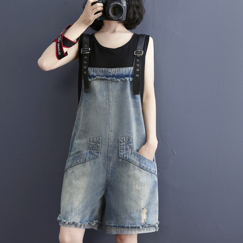 Baggy Wide Jean Suspenders
