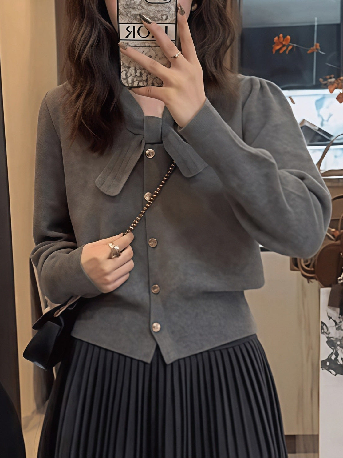 French-style Luxe Lace-up Sweater For Women