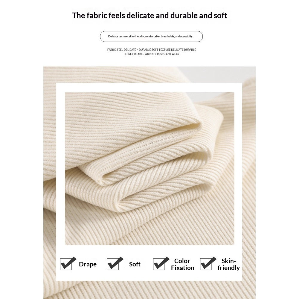 High-waisted Straight-leg Drapey Knit Lounge Pants