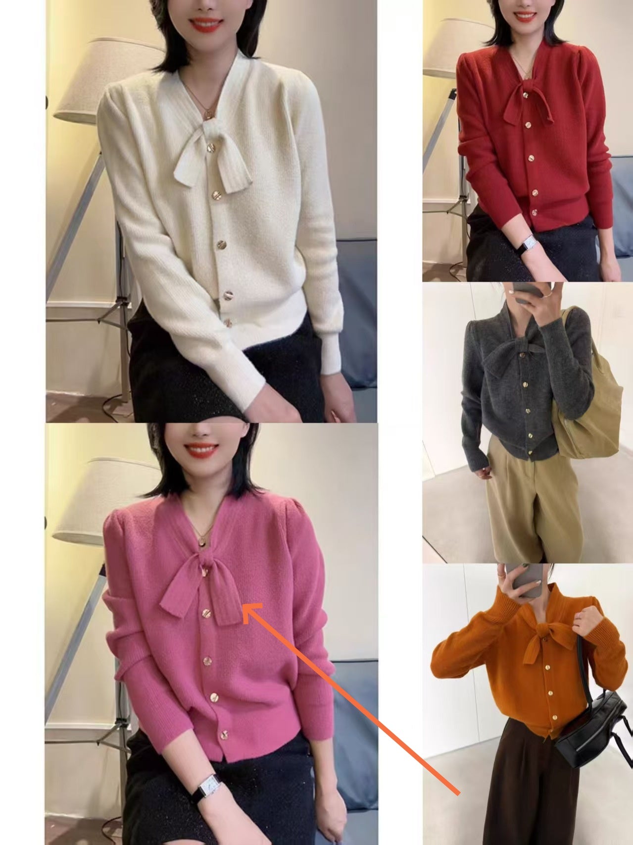 French-style Luxe Lace-up Sweater For Women