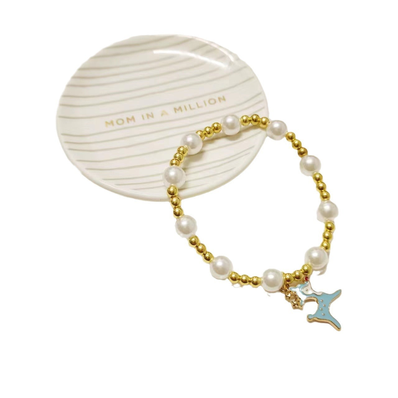 Beaded Elk Pendant Bracelet